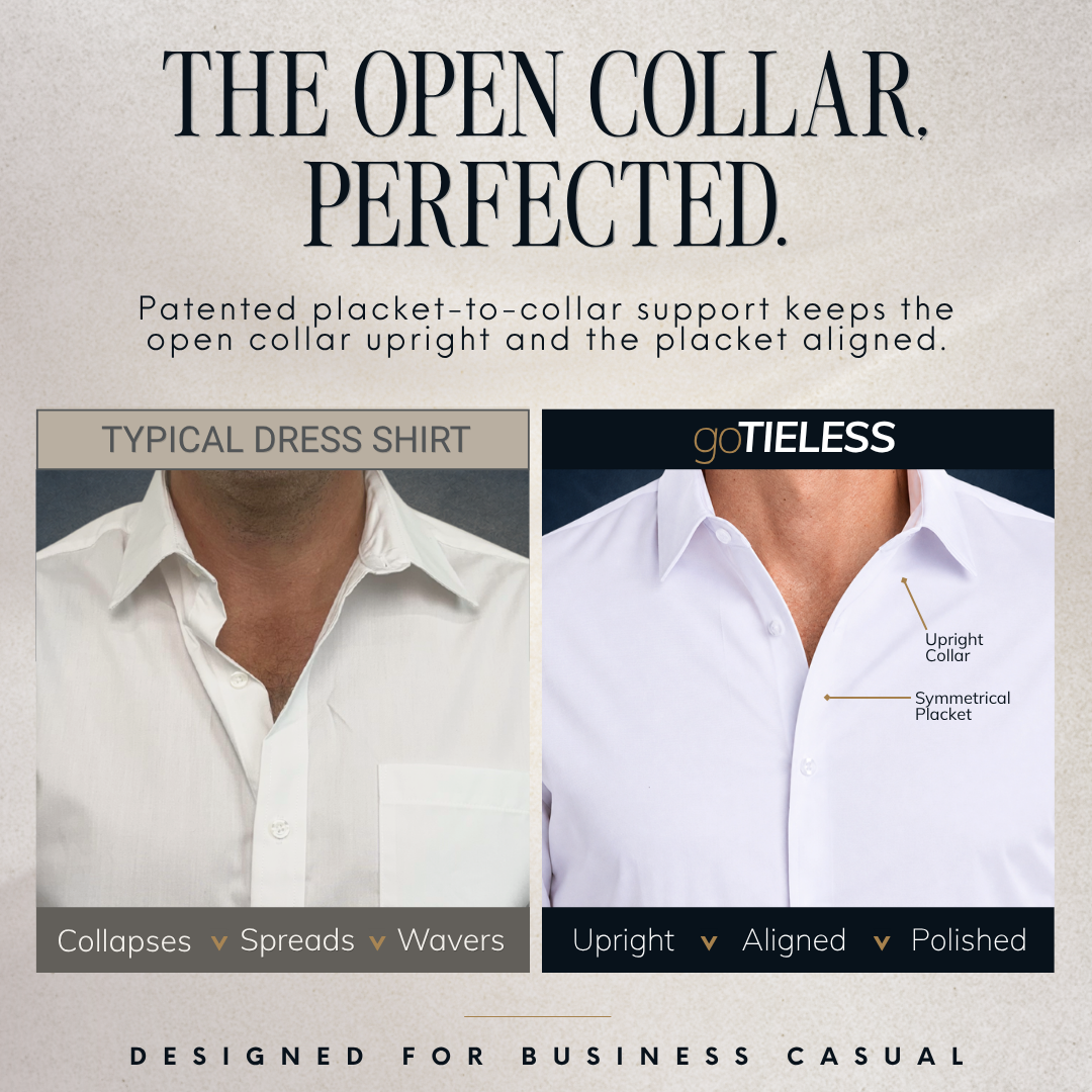 goTIELESS Ultimate Dress Shirt (White/Royal Palm)