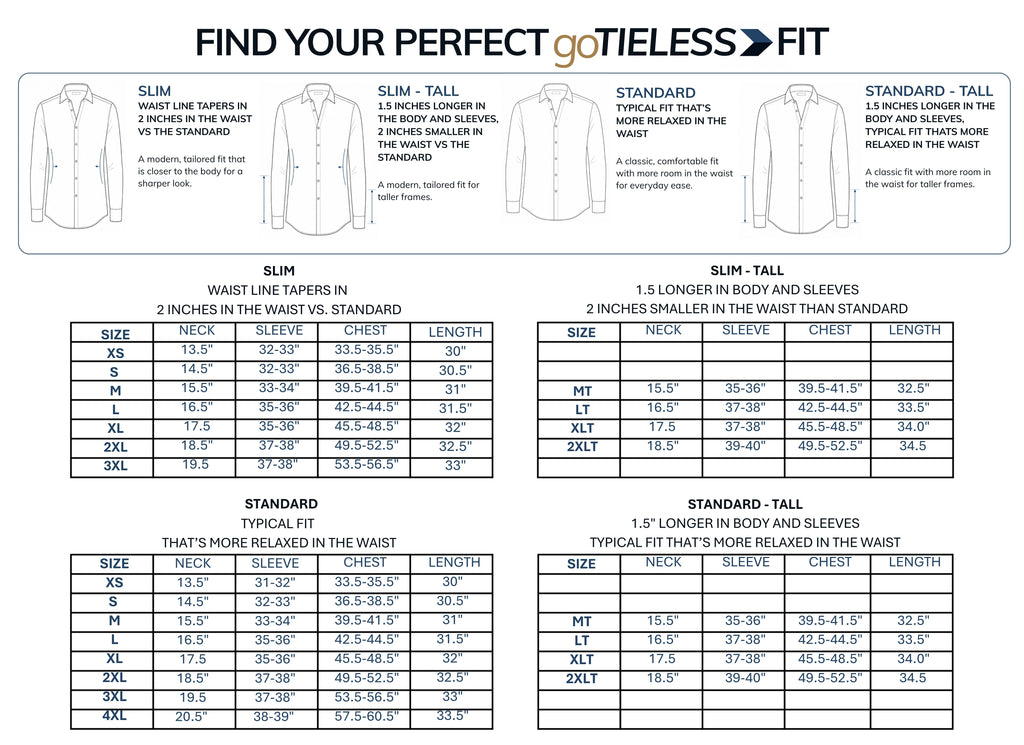 goTIELESS Ultimate Dress Shirt (White/Royal Palm)
